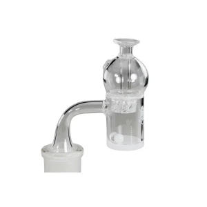 ND02181251 - BRACIERE IN QUARZO BANGER CON CAP E TERP PEARLS | 14mm MASCHIO