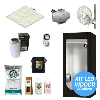 K0022 - KIT COLTIVAZIONE LED INDOOR | 80x80x180h cm - ORTOLED - QUANTUM BOARD EVO | 320W