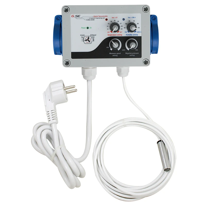 FC12-210EU-AC - GSE - DIGITAL FAN CONTROLLER 2 CHANNELS TEMPERATURE, HUMIDITY, MINIMUM SPEED AND UNDERPRESSURE | 10A