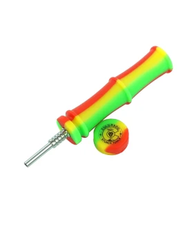 MAEX0146 - QNUBU - SILICONE NECTAR COLLECTOR 'BAMBOO' WITH TITANIUM TIP | 14,6 CM