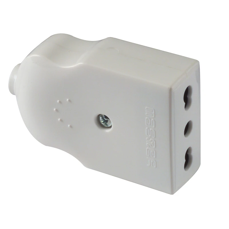 05231 - 2-PIN BIVALENT FEMALE SOCKET +T 10-16A WHITE