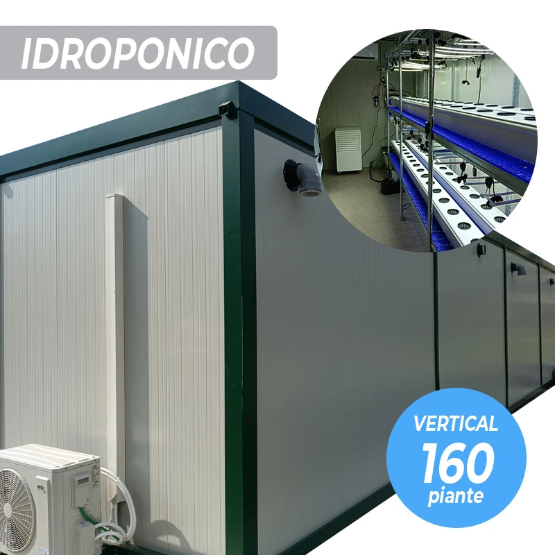 LAB008 - INDOORLINE - PREFABRICATED LABORATORY VERTICAL GS 160 PLANTS - HYDROPONIC | 1200x240x270h cm