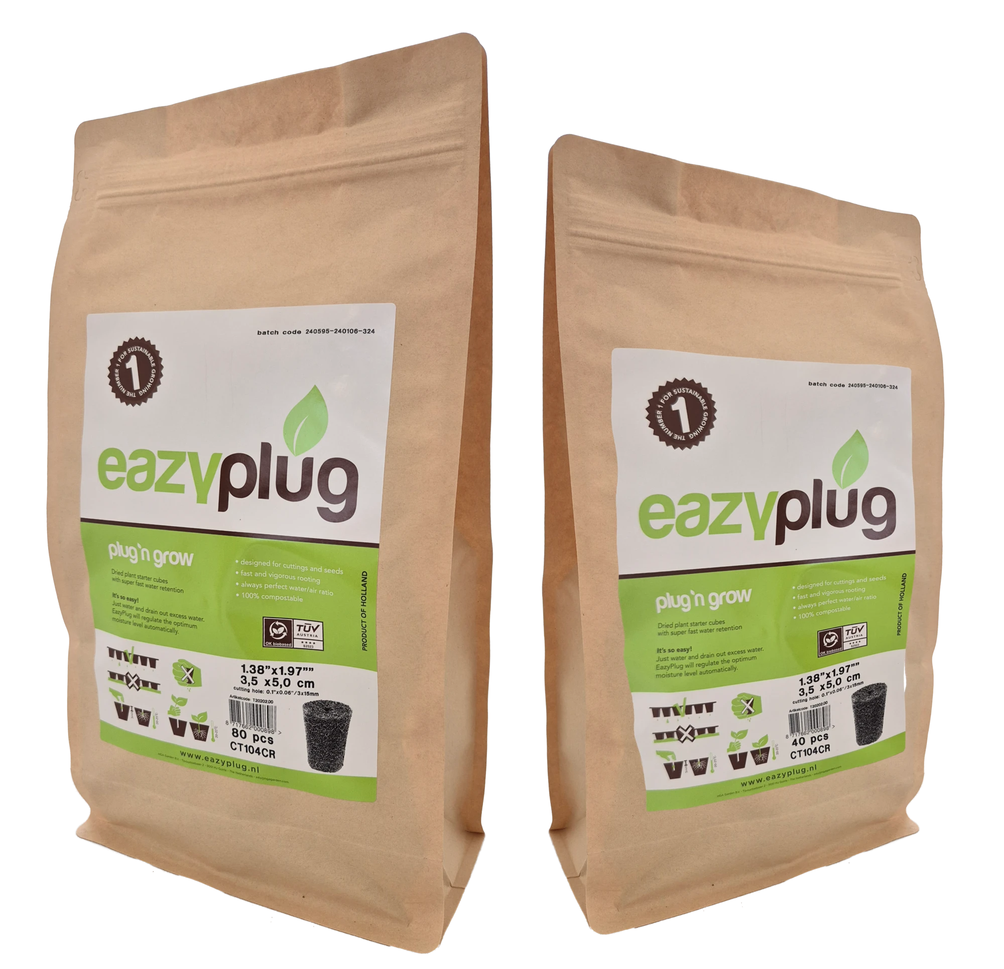 T2015300 - HGA GARDEN - EAZY PLUG CT104C BOLSA 80 piezas | 3,5x5h cm