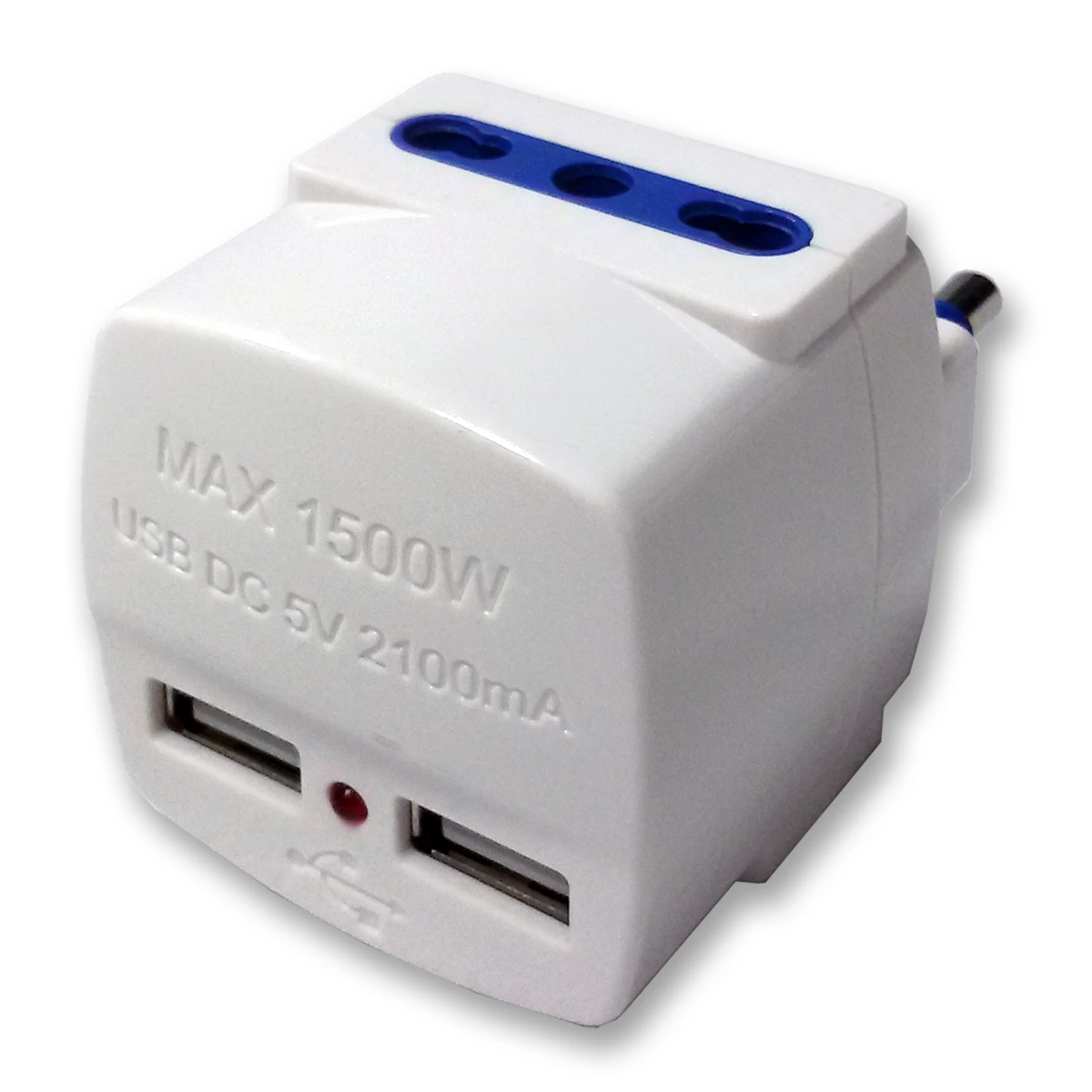 5691 - ENCHUFE ADAPTADOR 2 TOMAS ITA 16A MAS 2 USB 5V 2.1A