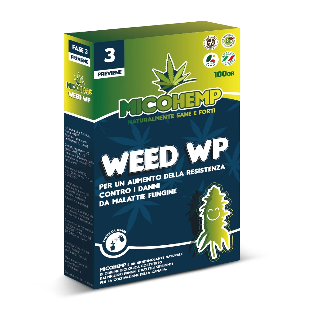 MHWE100 - MYCOHEMP WEED WP - FASE 3 PREVIENE - 100G - BIOESTIMULANTE CON MICORRIZAS PARA LA PREVENCIÓN DE ENFERMEDADES FÚNGICAS
