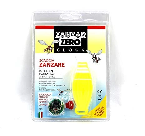 28ORPOSZ - ZANZARZERO CLOCK SCACCIA ZANZARE PORTATILE A SUONI AD ALTA FREQUENZA