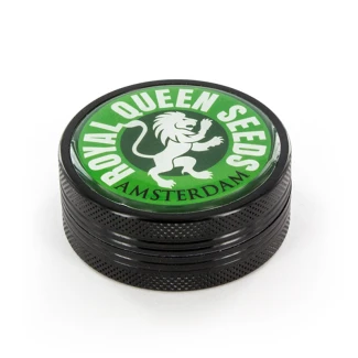 ROYAL QUEEN SEEDS - GRINDER IN METALLO CON LOGO VERDE | 40x18mm