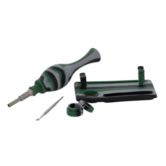 QNUBU - NECTAR COLLECTOR KIT "COLORADO" IN SILICONE CON PUNTA IN TITANIO | COLLECTOR WITH TITANIUM TIP 14 CM