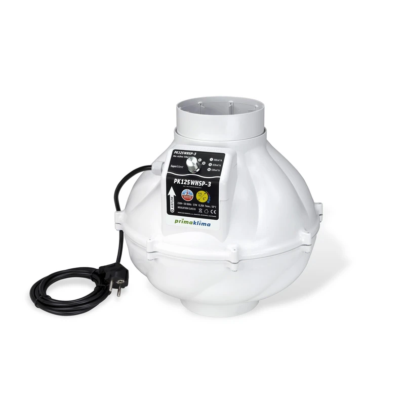 PK125-WHSP-3 - PRIMA KLIMA - PK125WHSP-3 ASPIRATORE SILENZIATO WHISPERBLOWER 3 VELOCITÀ | Ø 125mm - 530m3/h