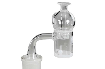 ND02181251 - BRACIERE IN QUARZO BANGER CON CAP E TERP PEARLS | 14mm MASCHIO