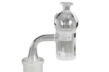 ND02181251 - BRACIERE IN QUARZO BANGER CON CAP E TERP PEARLS | 14mm MASCHIO