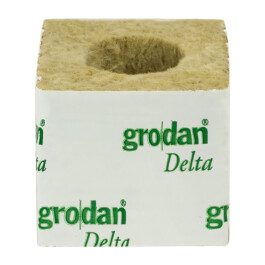 GR75 - GRODAN - DELTA 4G/1" CUBETTO DI LANA DI ROCCIA CON FORO 40/35 | 7.5x7,5x6,5h cm