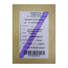 CARM250 - SEMI DI CANAPA VARIETA' CARMAGNOLA CE | 0,250 Kg