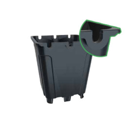 7301102 - GREENVASS - VASO QUADRO 10L CON PIEDI E SUPPORTO TUBI | 24,7x24,7x26h cm