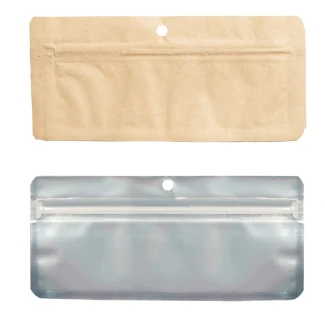 PACK0050 - QNUBU - ZIP BAG ANTI-ODOR KRAFT | PREROLLS, EDIBLES ET STEAM PENS 50pcs