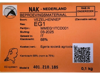 EGERIA - EG1 (CBD) SEMI DI CANAPA CERTIFICATA