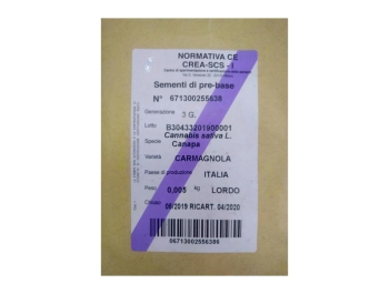 SEMI DI CANAPA VARIETÀ CARMAGNOLA CE