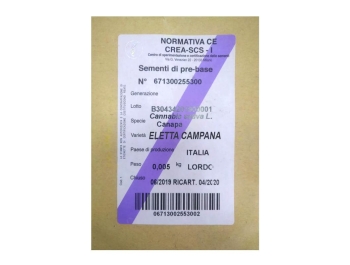 SEMI DI CANAPA VARIETA' ELETTA CAMPANA CE