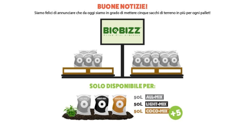 Biobizz 5 sacchi in più per ogni pallet!