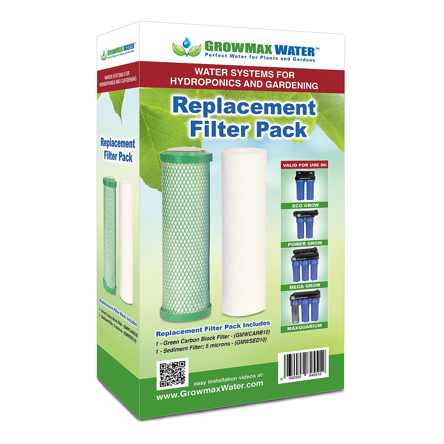 GMWPACKPRO - GROWMAX WATER - PRO GROW FILTER KIT ACTIVATED CARBON AND SEDIMENT