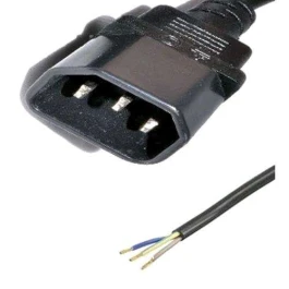 CAH0505CO - ELECTRICAL CABLE 3X1,5 LENGTH 0,5M WITH IEC MALE CONNECTION AND UNSHEATHED WIRES