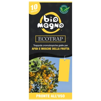 BIOMAGNO - ECOTRAP YELLOW CHROMOTROPIC TRAP FOR APHIDS AND FRUIT FLIES | 10x22cm 10pz.