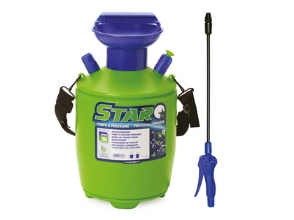 STAR5 - POMPE À PRESSION MOD.5 5 LITRES PLASTIQUE VERT/BLEU AVEC LANCE - ATOMISEUR