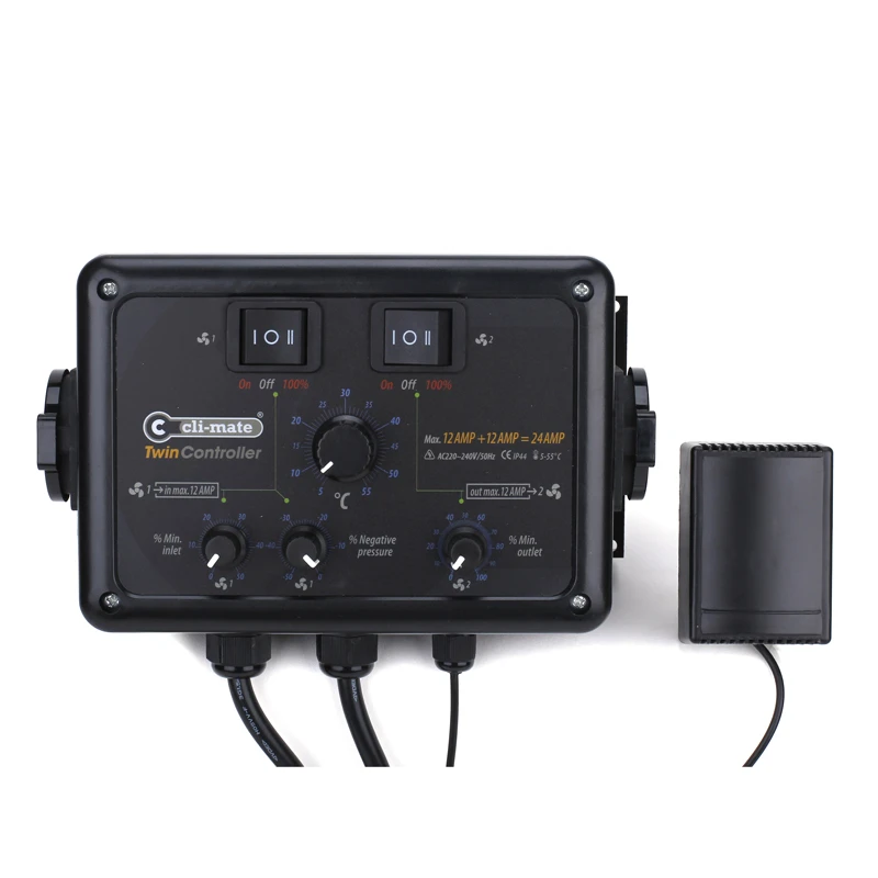 TW12 - CLI-MATE TWIN CONTROLLER TEMPERATURA, VELOCITA' MINIMA (IN&OUT) E PRESSIONE NEGATIVA 24A  (12+12)