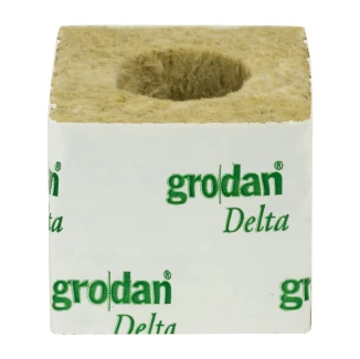 GRODAN - DELTA 3" CUBETTO DI LANA DI ROCCIA CON FORO | 7.5x7,5x7,5h cm  | Indoorline